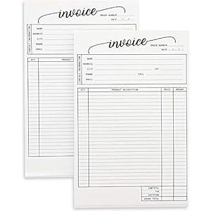 2 Pack Carbonless Work Order Forms with Copy, Invoice Book for Small Business Supplies, 100 Sheets Per Pad (5.5 x 8.5…