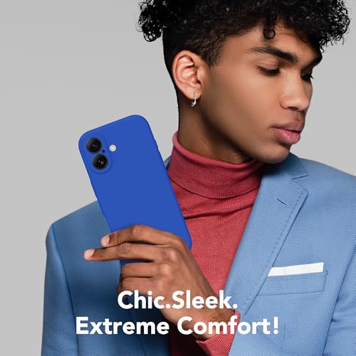 Image of Magnetic for iPhone 16 Case, Compatible with MagSafe, [Screen Protector + Full Camera Protection], Silicone Shockproof Anti-Scratch Protective Phone Case for iPhone 16 6.1 inch, Klein Blue