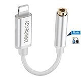 Lightning to 3.5mm Audio Headphone Jack Adapter, ADABUNNY Lightning to 3.5mm Female Headphone Jack Adapter Cable Converter for iPhone 7/7 Plus (Silver)-No Calling and Music Control