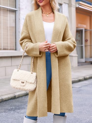 Image of Saodimallsu Womens Long Cardigan Sweaters Chunky Open Front Oversized Slouchy Knit Fall Trendy Coatigan Jackets