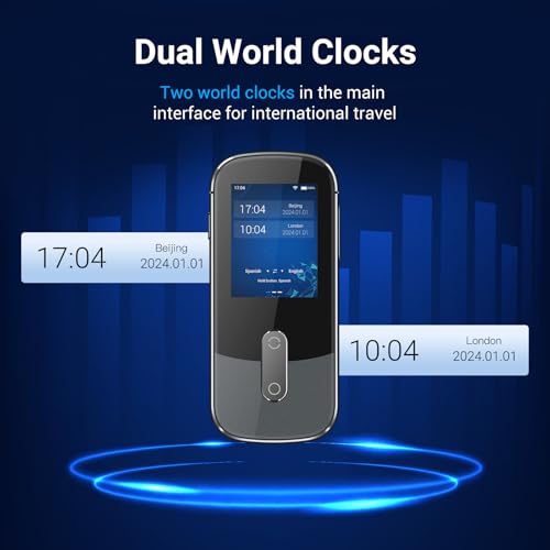 ANFIER Sprachübersetzer-Gerät W09 Offline-Unterstützung 144 Sprachen und Akzente Echtzeit-Übersetzung 98% hohe Genauigkeit Schnelle Reaktion in 1S Ideal für Reisen, Lernen und Business