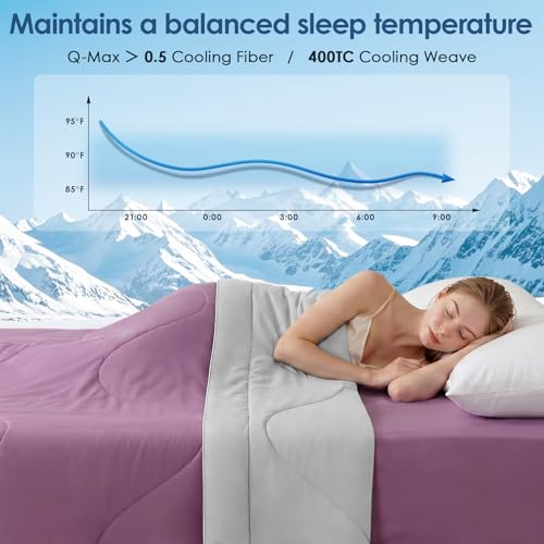 Yosdur Cooling Comforter Twin XL Size for Hot Sleepers,Double-Sided Cooling Blanket with Q-Max Cooling Fabric,Lightweight Breathable Cooling Summer Comforter for Night Sweats Honeypink 68"x90" — view 2