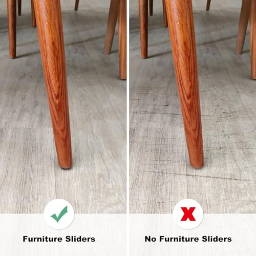 Image of M METERXITY 40-Pack Furniture Sliders, 0.6 inch Nail-on Chair Leg Protectors for Hardwood Floors /Table /Chair /Wooden Floors, Furniture Glides [Brown]