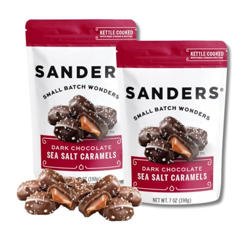 Sanders Small Batch Wonders Dark Chocolate Sea Salt Caramels, 7 oz