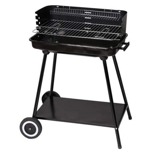 LOLAhome Barbacoa de carbón negra | De 64x38x82cm | Regulable...