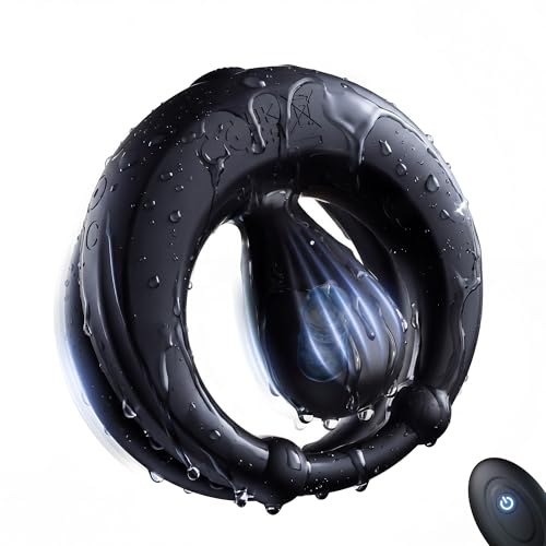 Vibrating Cock Ring for Couples with Remote Control Dual Penis Ring Vibrator with 10 Vibration Modes Silicone Rechargeable Sex Toys for Men Clitoral Stimulation & Enhanced Support