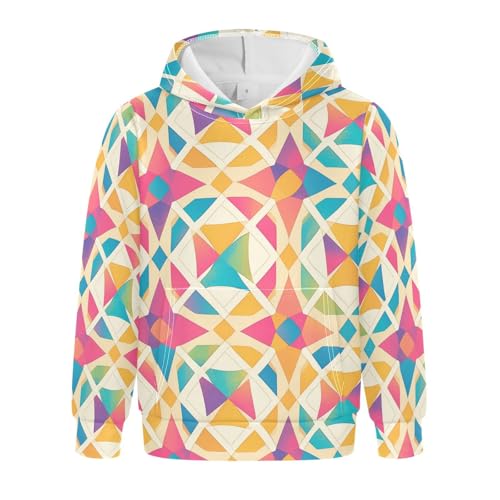 Yellow Star Kids Boys Girls Sweatshirt Crewneck Hooded Pullover Shirts with Kangaroo Pocket