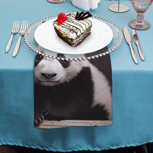 Servilletas de Tela con Diseño Panda Blanco y Negro 6 Piezas miniatura 4