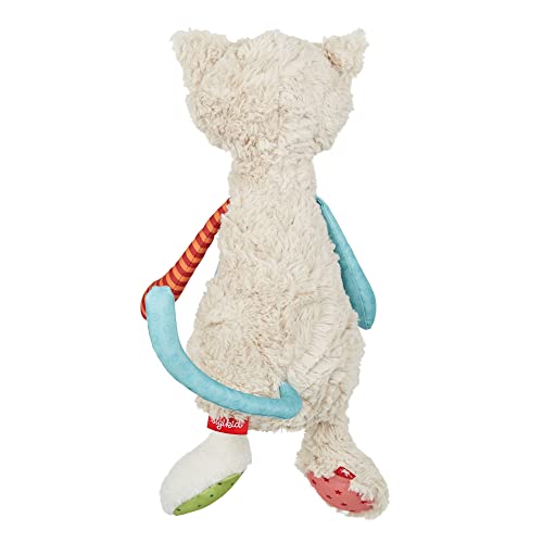 SIGIKID 42842 Stofftier Katze Patchwork Sweety Kuscheltier zum Spielen & Schmusen aus weichem Materialmix für Babys und Kinder, Jungen und Mädchen von 0 Monaten bis 8 Jahren Mehrfarbig/Katze 30 cm