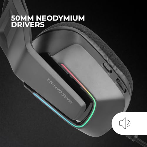 MH-STRIKE, Cuffie Gaming FRGB Rainbow, Design Ergonomico, Driver al Neodimio da 50 mm, Microfono Pieghevole, Controlli Integrati, Cuscinetti Air, Archetto Regolabile, Multiplatform, Nero - Cuffia gaming - Immagine 1