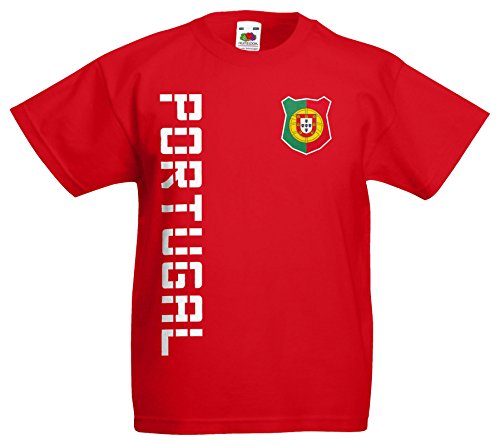 Portugal Kinder T-Shirt Name Nummer WM-2026 Fanshirt Trikot Rot 140
