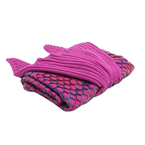image for AmyHomie Mermaid Tail Blanket, Soft Crochet Sleeping Bag Blanket for K
