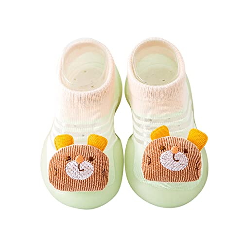 Baby Boy Girl Walking Sock Soft Rubber Sole Floor Slipper Summer Breathable Elastic Sock Shoes First Walking (Mint Green, 12-18 Months)