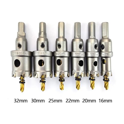 Set 6 Pzas Brocas Corona 16-32mm Carburo Tungsteno miniatura 3