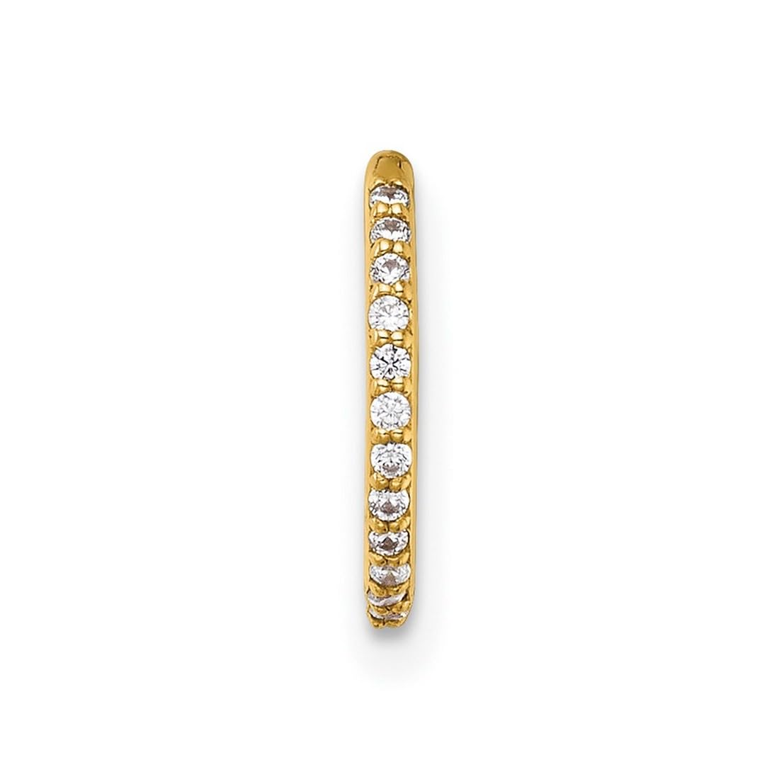Knorpelring aus 14 Karat massivem Gold, 16 Gauge, polierter Zirkonia, simulierter Diamant, 9,0 mm, aufklappbarer Knorpelring, Schmuckgeschenk für Mutter, One Size, Zirkonia Edelstein Metall, Zirkonia