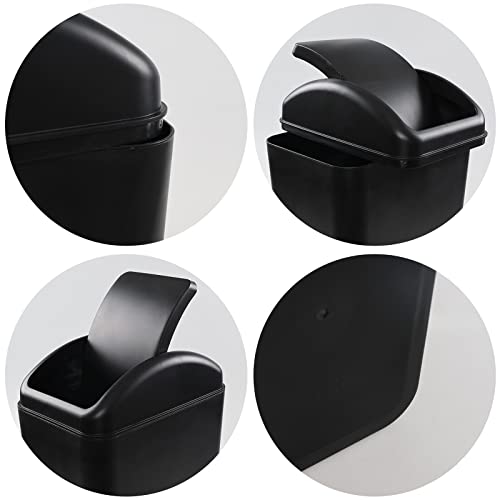 Caneca de basura rectangular negra 14 litros plástico miniatura 3