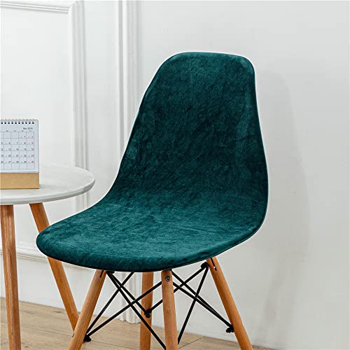 Highdi Lot de 1/2/4/6 Velours Housse de Chaise Scandinaves, Housse Chaise de Salle à Manger Couleur Unie, Couverture de Chaise sans Accoudoirs pour Cuisine, Salon, Bureau (Vert émeraude,6 Pieces)