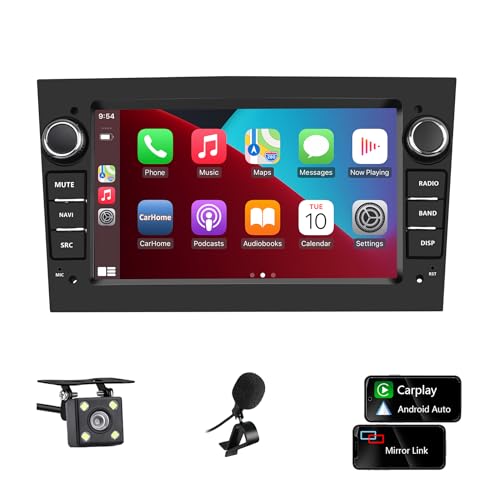 Radio de Coche 2 DIN para Opel Corsa d/Astra h/Zafira b/Meriva/Vivaro Bluetooth Stereo Car con Wireless Carplay Android Auto Pantalla de 7 Pulgadas Mirror Link/FM/AHD Backup Camera/WiFi