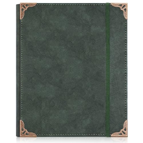 Photo Album 4x6 Leather Photo Albums Travel Vintage Scrapbook Photo Album for Family Anniversary Wedding Gift for Anniversary (Green Blank)
