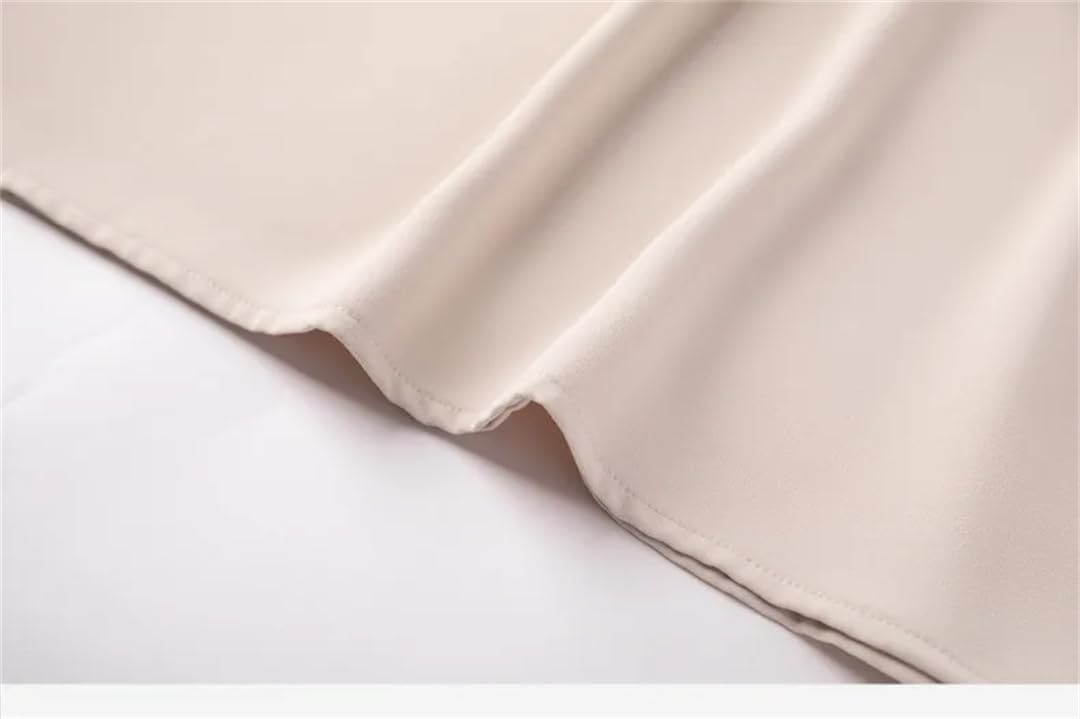 Blusa de gasa para mujer, elegante, de manga larga, para oficina, color liso, holgada