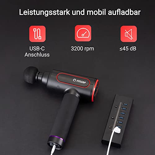 Massagepistole Fitleap mit 6 Köpfen und 6 Modi im Vergleich
