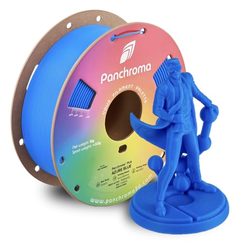 Image of Polymaker Panchroma PLA Azure Blue 3D Printer Filament, 1.75mm, 1kg Spool, Easy to Print, High Speed Printing, Tangle Free, AMS Compatible, Perfect for Toys, Decor, Miniatures, Models & Cosplay