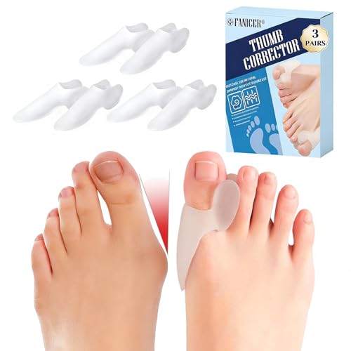 Bodiiwuliu 6 Pièces Correcteur Hallux Valgus en Silicone,Détente du Gros Orteil,Séparateurs d'orteils Orthese pour Chevauchement Orteil,Protection Orteils...