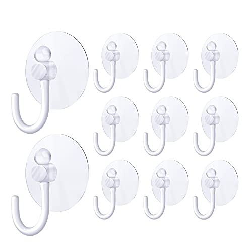 24 Pieces Suction Cup Light Suction Cup Wall Hooks Hangers Light Clear Suction Cup Clips for Christmas Wreath String Lights Xmas Decoration (55 mm)