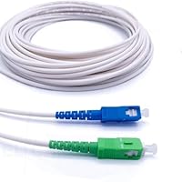 Elfcam Cavo Fibra Ottica SC/APC per SC/UPC Simplex Monomodale 9/125um LSZH, Compatibile con Freebox Iliad(Free), Bianco, 10M