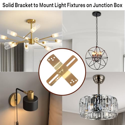 Teemyaa Light Fixture Mounting Brackets, 180° Adjustable Mounting Plates, Universal Light Crossbar Set With Screw And Nuts For Wall Light, Close To Ceiling Light thumb #4