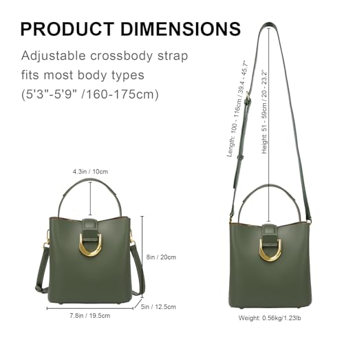 Leather Crossbody Bucket Bag Shoulder Bags for Women Purses Handbags Adjustable Strap Designer Bags ﻿2