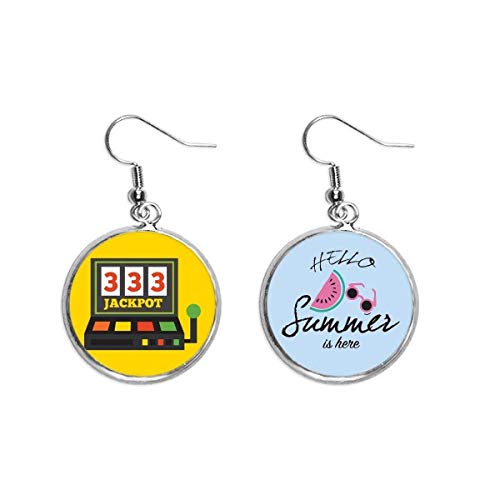 Pendientes de sandía con ilustración artística de jackpot de la suerte