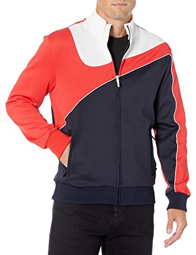 Sean John Men's Curved Color Blocked Track Jacket, Night Sky, 4XL