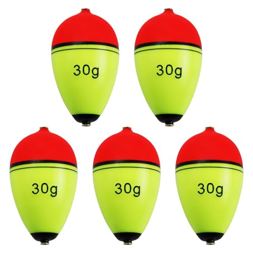 CWSDXM Slip Bobbers Float, EVA Fishing Floats and Bobbers for Crappie, Walleye, Panfish & Bass, Adjustable Sliding Bobbers with Floatage from 0.35oz to 4.23oz (Egg-sharped Float, 30g Floatage-5PCS)