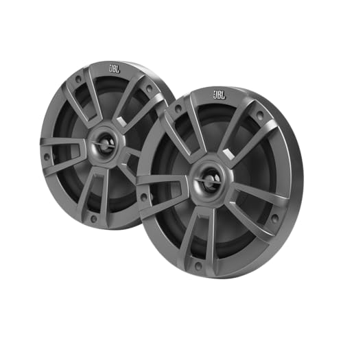 JBL Stage Marine Lautsprecher Wasserdicht 8 (200mm) - 375 Watt Zwei-Wege Hoch-Seetaugliche Bootslautsprecher - UV und Salzwasser resistente Outdoor Einbaulautsprecher - Farbe: Grau