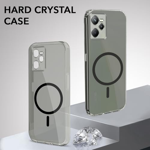 Image of Jkobi Lifetime Anti-Yellow MagSafe Compatible Clear Back Cover Case for Realme C35 (Sleek Hard Crystal | Shockproof and Camera Protection)