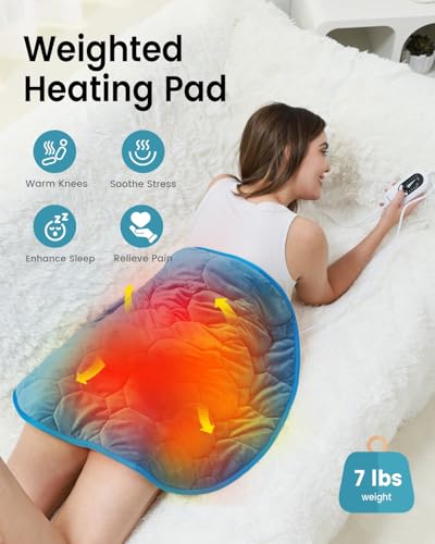 immtree Weighted Heating Pad for Deeper Pain Relief, 7lbs XXXL Size(29x24) with Fast Heat Technology, Heated Blankets for Adults, Relief for Back and Shoulder and Knee