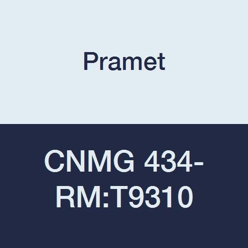 CNMG 434-RM:T9310 Carbide Indexable Turning Insert, 0.063" Radius, Negative, Semi Roughing/Roughing, 1/2" I.C., 3/16" Thick, CVD, 80 Degree Diamond, Steel (P10), Black (Pack of 10)
