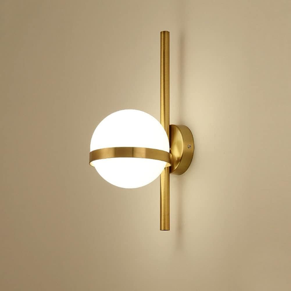 LOGT Indoor Wall Light, Gold Glass Ball, Modern Wall Light, Staircase, Gold Vintage Hallway Lamp, Bathroom Glass Lampshade, Modern Design Lighting, Wall Lighting, Living Room Lamp, Bedroom Lamps