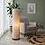 Tall Cylinder Floor Lamp with Fabric Shade – Modern Standing Light for Living Room, Bedroom, Office & Lounge – Ambient Corner Lighting Fixture (Beige)