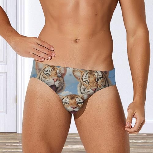 Cute Tigers Men's Swim Briefs Sexy Bikini Swimsuit Beach Shorts Underwear Low Waist4