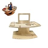 Tragbarer Weintisch Holz, Outdoor Picknick Abnehmbarer Wein Picknick Tisch, Klappbarer Picknicktisch Rund Tragbarer Klapp Weintisch Table Strandtisch Snack Käse Tablet für Camping Strand Garten