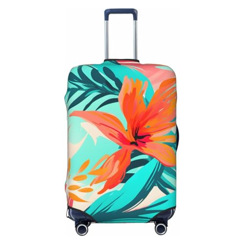 Tropical Leaves Colorful Luggage Cover Elastic Suitcase Protector Ftis 29-32 Inch Suitcase Cover for Luggage