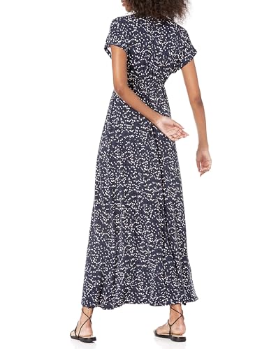 Image of Amazon Essentials Women's V Neck Short Sleeve Waisted Maxi Dress (Available in Plus Size)