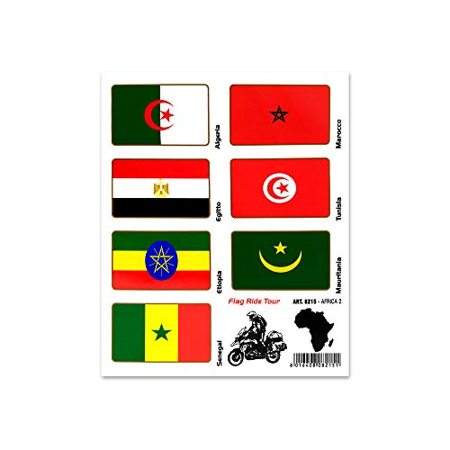 Quattroerre Sticker Flag Ride Tour Africa 2 for Bike Cases, 16 x 13.5 cm