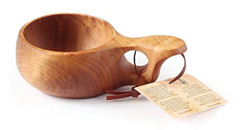 Nordic Art Store Kuksa - hecho a mano taza de madera en Laponia Abedul rizado - No07