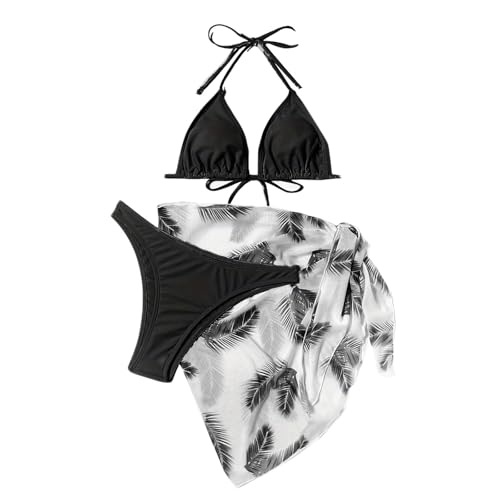 Bikini femme violet ensemble 3 pièces avec paréo texturé en taille XXL
