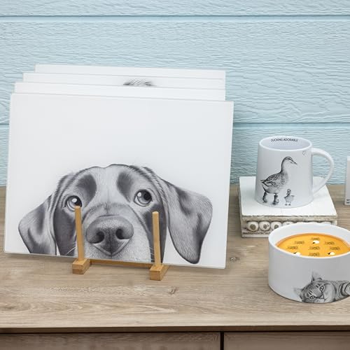 Tabla de Cortar de Vidrio Templado con Diseño de Perro, 34,9 cm x 24,8 cm, para Preparación de Alimentos, Ideal como Decoración de Cocina miniatura 3