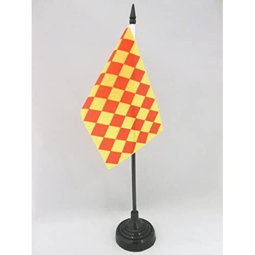 AZ FLAG - French Province of Angoumois Table Flag 4'' x 6'' - County of Angoumois Office Mini Banner 100% Polyester 15 x 10 cm - Mini Desk Flag with 10'' Pole and Black Plastic Base