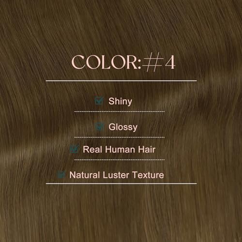 Image of Easyouth Tape in Human Hair Extensions Medium Brown Tape in Extensions Human Hair Brown Natural Look 14 Inch 20pcs Hair Extension Real Human Hair Tapes in for Everyday Use